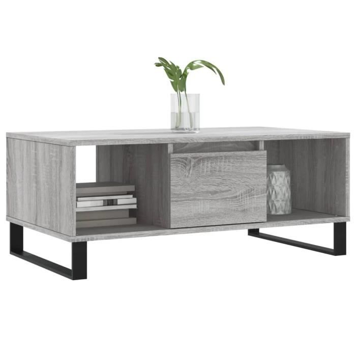 VidaXL Coffee Table Sonoma Grey 90x50x36.5 Cm Engineered Wood 830602