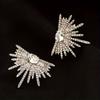 1 Pair Elegant Fashion Shiny Wings Design Stud Earrings for Women, Suitable for Party and Vacation Decoration, Jewelry Gift