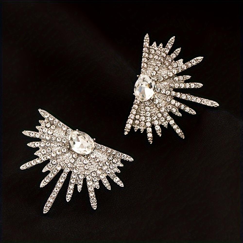 1 Pair Elegant Fashion Shiny Wings Design Stud Earrings for Women, Suitable for Party and Vacation Decoration, Jewelry Gift
