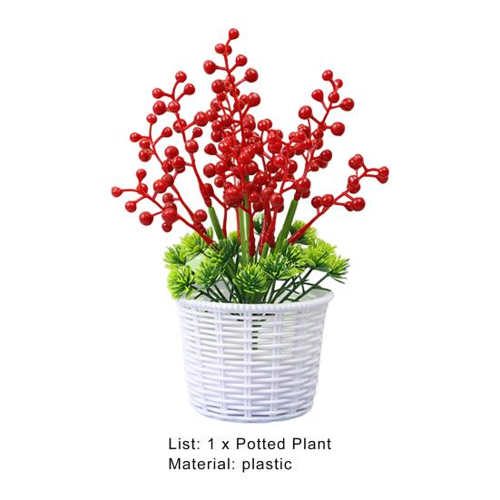 Plastic Artificial Plant Bonsai Delicate Pretty Maintenance Free Fake Berry
