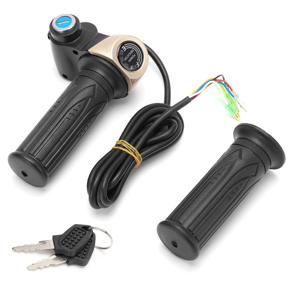 24V Electric Bike Throttle Grip with LED Display Waterproof Electric Scooter Throttle Handle