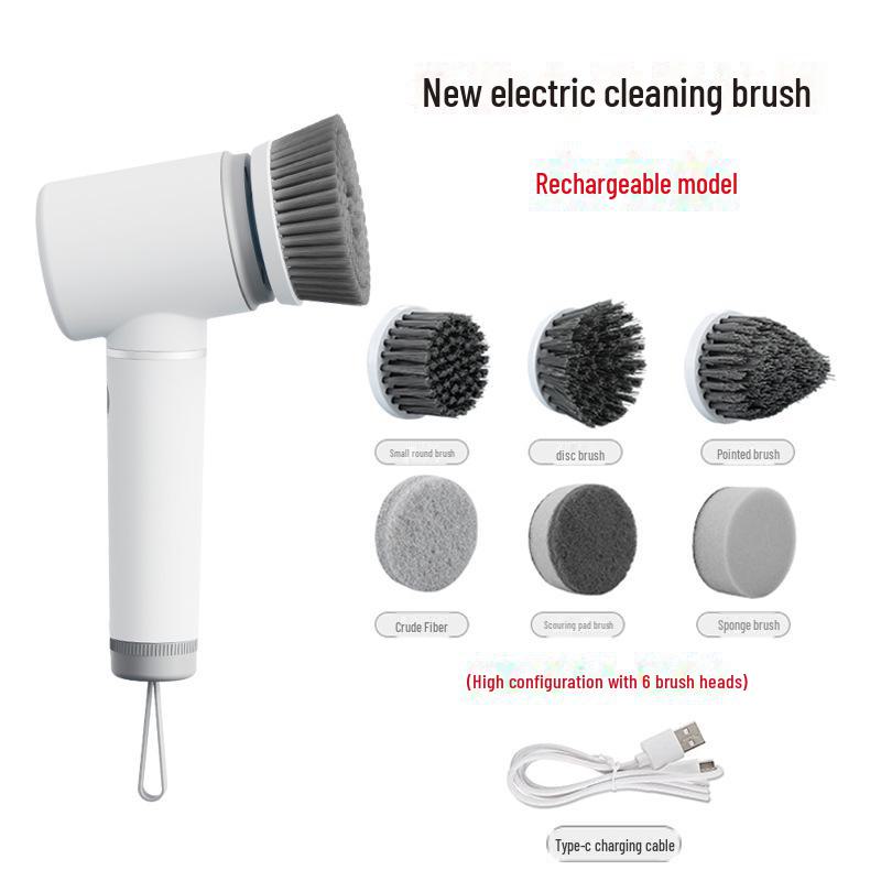Rechargeable Electric Handheld Cleaning Brush for Kitchen, Bathroom, Dishes, and Shoes