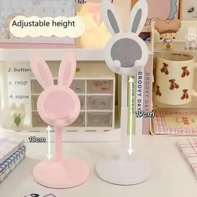 Cell Phone Stand Angle Height Adjustable Bunny Phone Stand for Desk Cute Rabbit Phone Holder Stand for Desk Mobile Universal