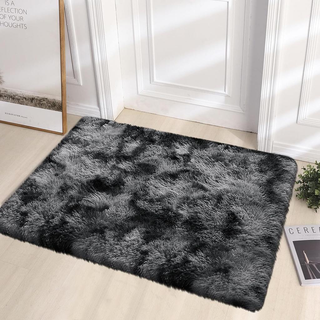 VIKAMA Modern Simple Plush Carpet Solid Color Entrance Door Mat Home Decoration Comfortable And Soft Living Room Bedroom Mat