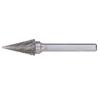 Rotary File Burr 2 Cut Pointed Cone Shape Die Grinder Bit 6mm Shank YG8 Carbide MX1225
