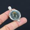 Naturlig polykrom jaspis ädelstenshänge gröna 925 sterlingsilversmycken