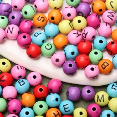 50Pcs 7.5mm Acrylic Letter Round Loose Spacer Beads for Jewelry Making DIY Handmade Bracelet Gifts Jewelry Accessory