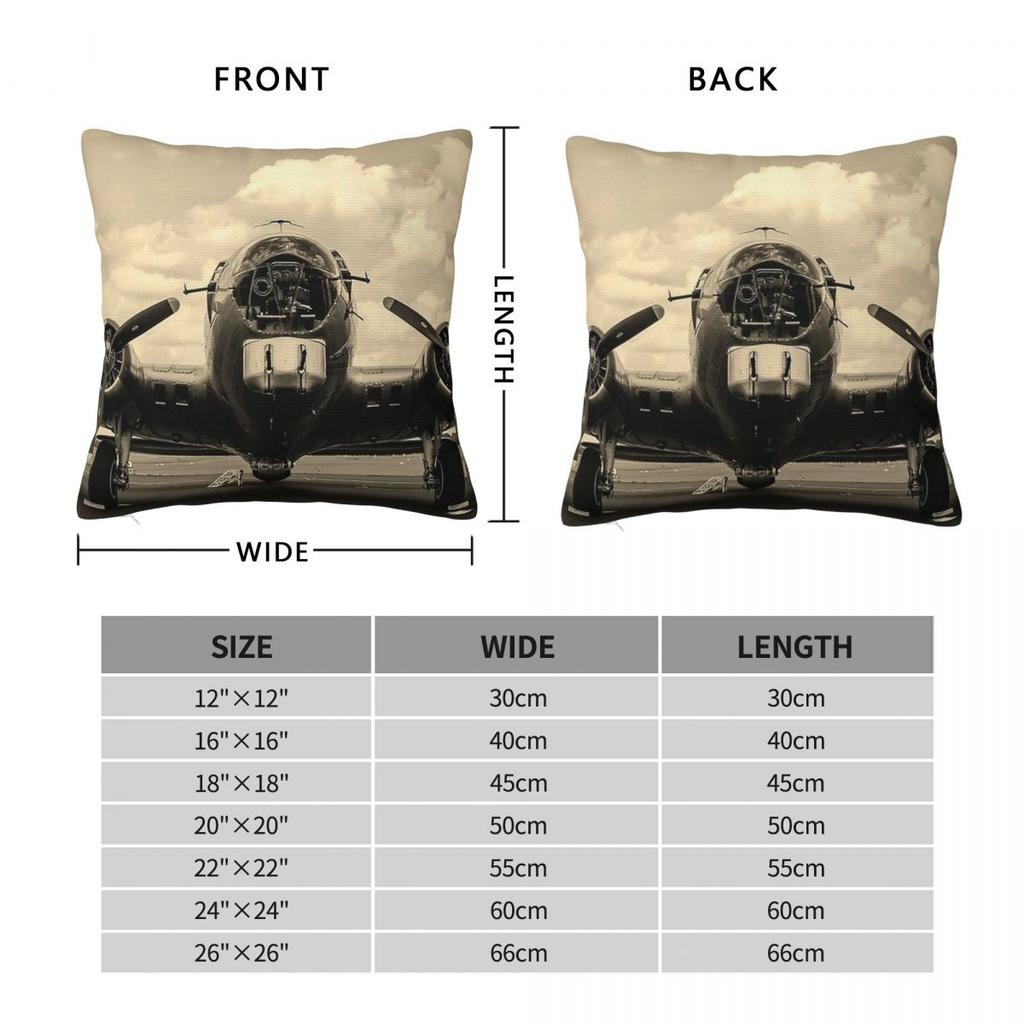 Vintage Airplane Aviation Pillowcase Polyester Linen Velvet Pattern Zip Decor Throw Pillow Case Home Cushion Cover 18"