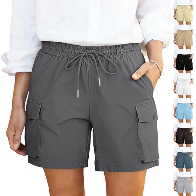 Pantaloni cu croială joasă pentru femei cu buzunare, Pantaloni casual largi cu croială joasă, Pantaloni cargo largi eleganți și ușori pentru femei, Potriviți pentru drumeții