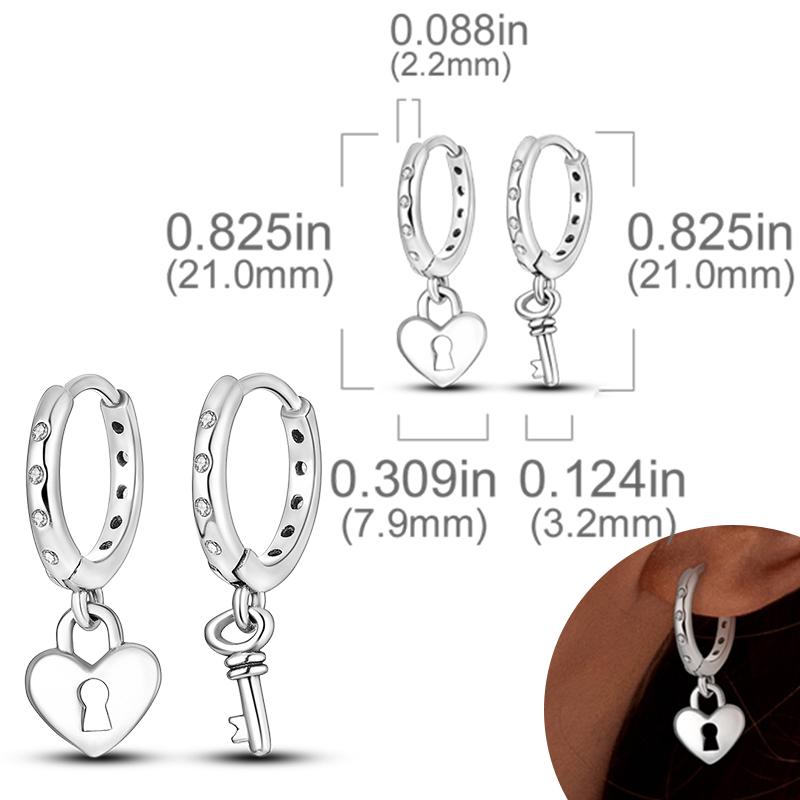 New Women Earrings Original 925 Silver Hoop Earrings Engagement Wedding Birthday Drop Earring Women Jewelry Gifts