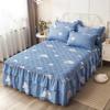 3pcs Bed Skirt Set Solid Color Quilted Thickened Lace Decoration Includes 1 Bed Skirt + 2 Pillowcases Suitable for Home And Hotel