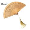 Handheld Folding Fan Vintage Japanese Bamboo Fan, Elegant with Tassels, Kimono Cheongsam Accessory Cooling Portable Oriental Style for Dancing