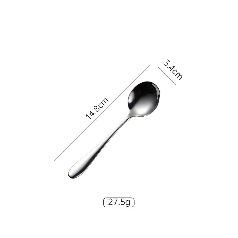 1012 series stainless steel round spoon tip spoon multi-specification western tableware knife fork spoon 410 gift dessert spoon