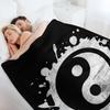 Distressed Yin Yang Feng Shui Ying Yang Taoism Zen Buddhism T-Shirt Throw Blanket Summer Beautifuls Blankets