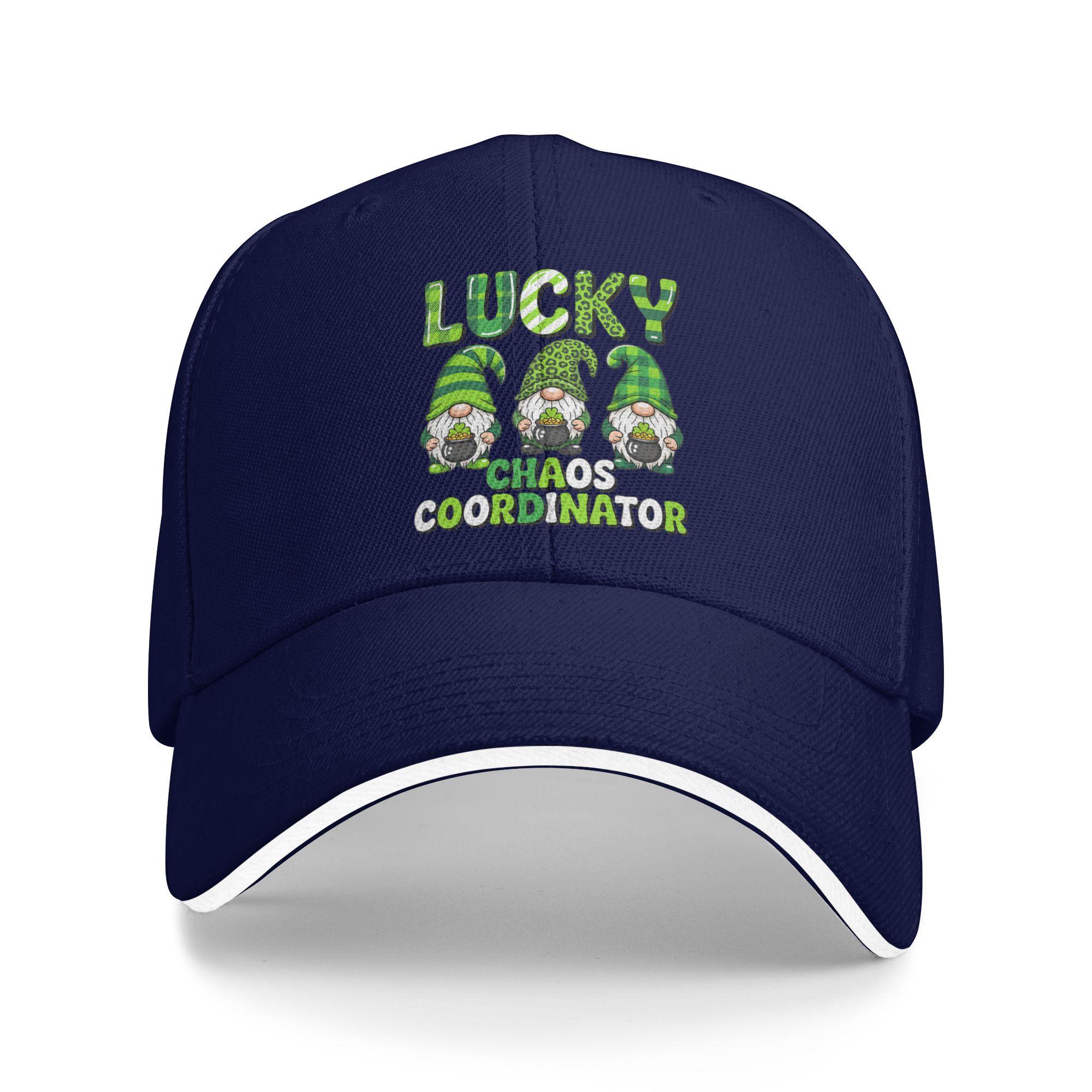 

St Patrick s Day Lucky Shamrock Leopard Gnomes Irish Baseball Cap Hip Hop Hats Spring Couple Women Hunting Camping Baseball Caps As Picture темно-синього кольору