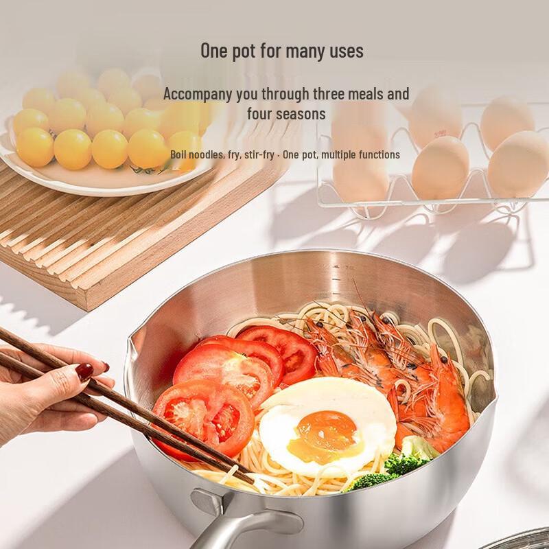 Guofeng 316 Stainless Steel Food Grade Flat Bottom Deep Frypan
