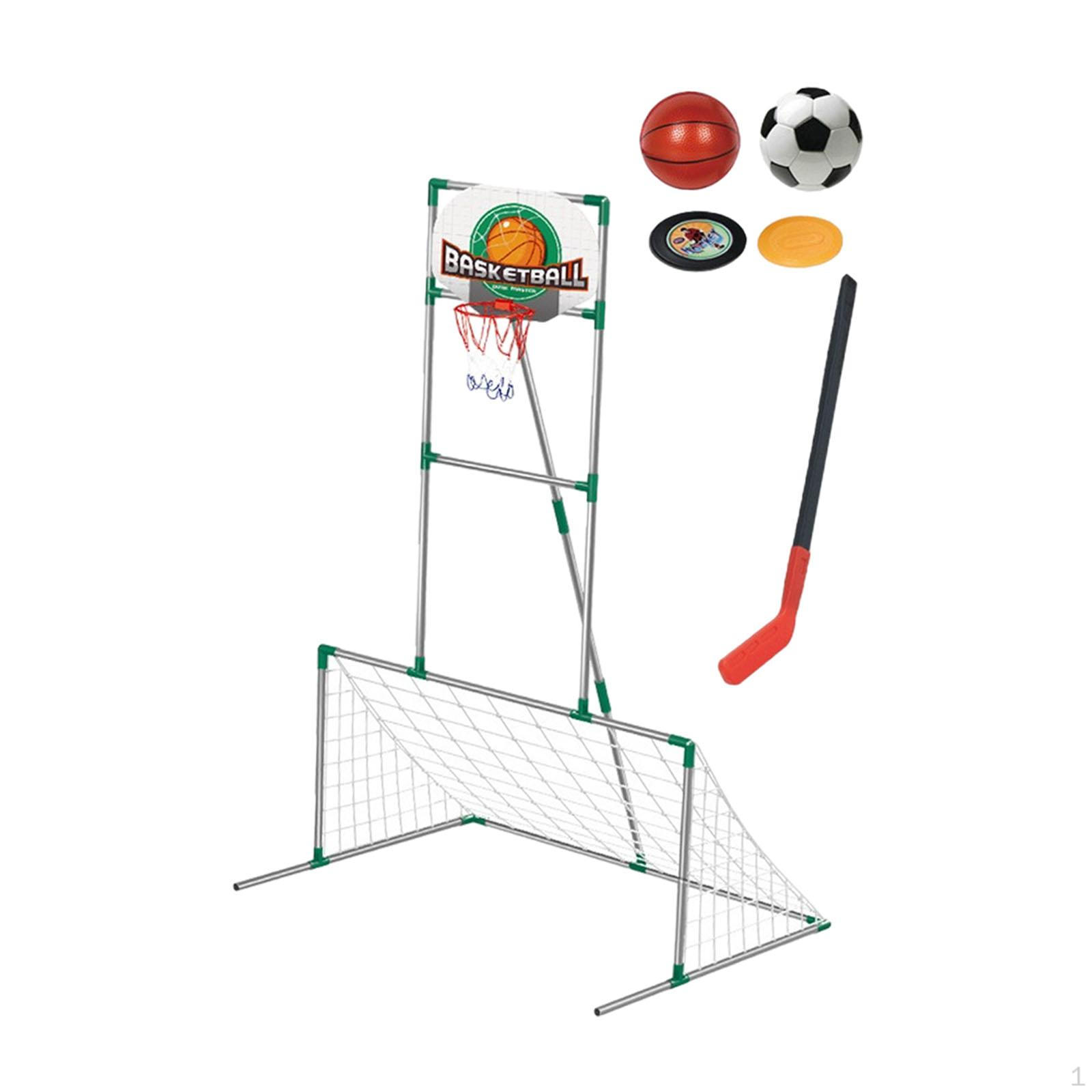 

3 in 1 Kids Basketball Hoop Training Easy Assemble with Hockey Game