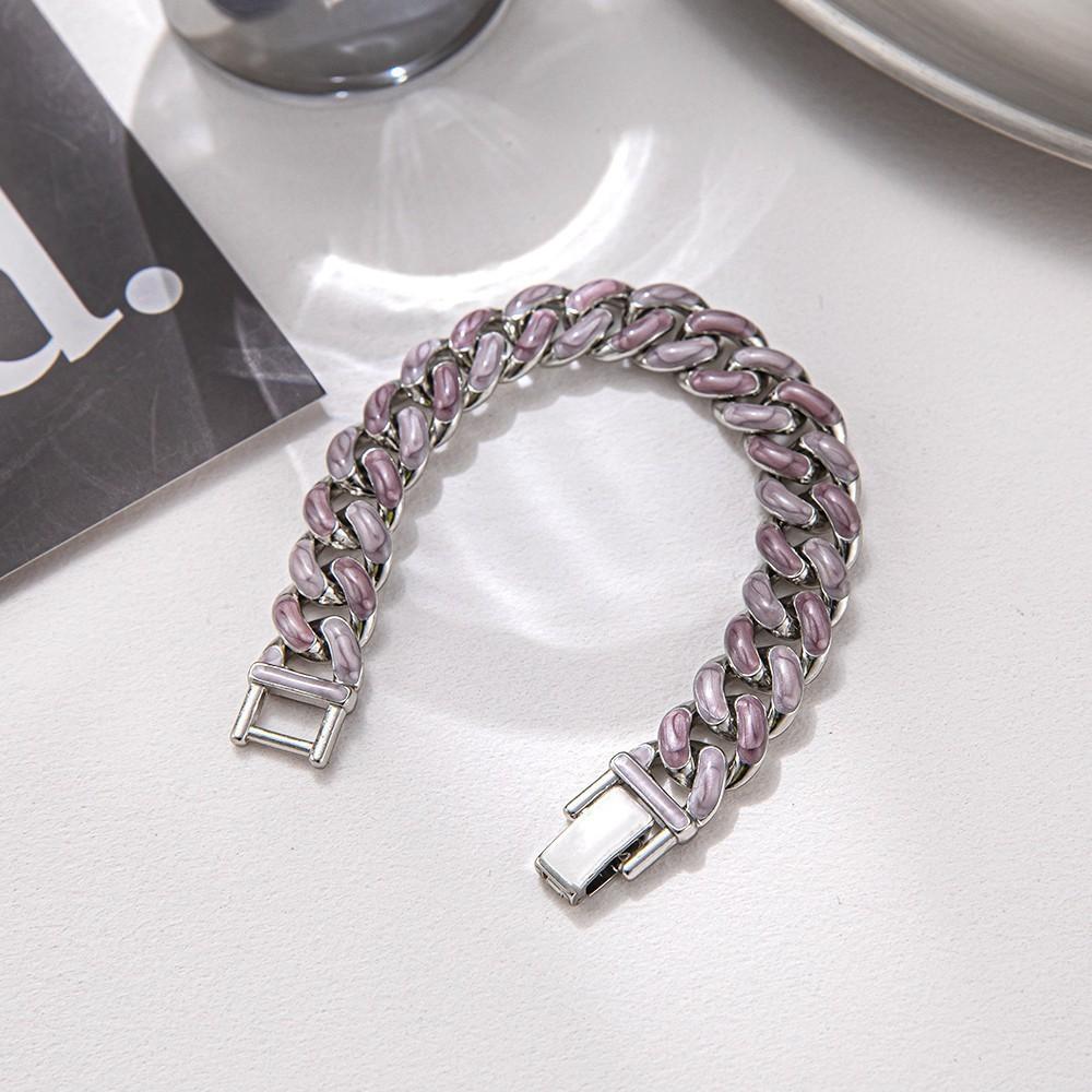 Korean Style Starry Sky Alloy Couple Bracelet With Geometric Design For Travel Gift