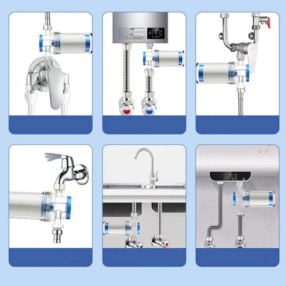 Wasserfilter mit PP-Baumwollfilterelement Universeller Reiniger Entfernt Schlamm Sand Ausgang Duschhahn Sieb für Küche Badezimmer
