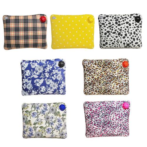 Soft Rectangular Hot Water Bottle, Perfect for Knees or Under Bed, Long-Lasting Warmth, Energy-Saving, and Includes a 1-Year Warranty (Leopard Yellow)