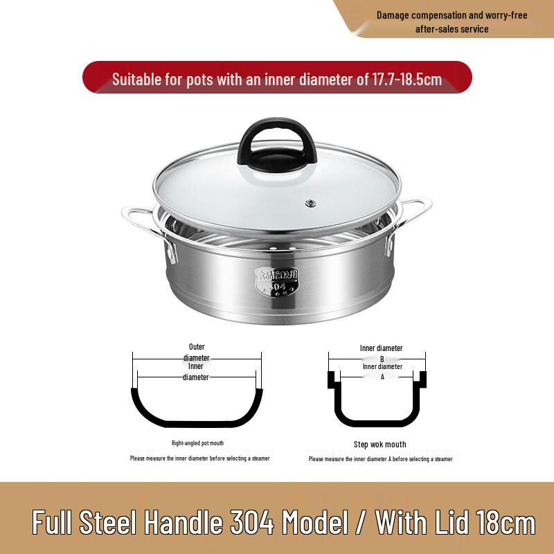 

304 Stainless Steel Steamer Basket with Lid