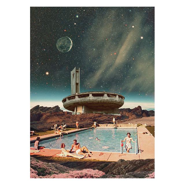 Science Fiction Space Collage Romantic City Prints Poster Canvas Painting Modern Wall Art Picture Living Room Bedroom Home Decor
