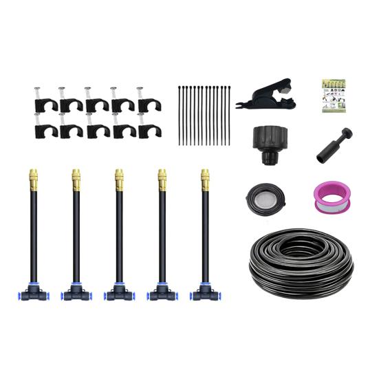 Automatic Irrigation System Garden Irrigation Hose with 360-Degree Bendable Adjustable Nozzles Watering System Kit for Lawn Greenhouse Farm Courtyard