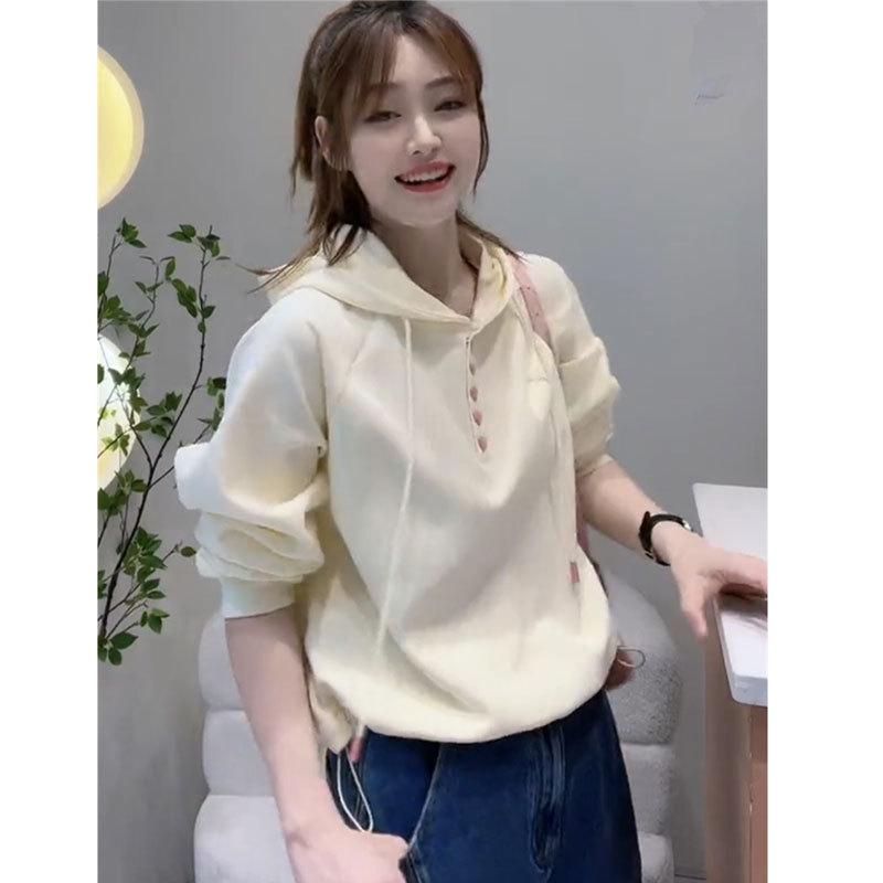 2025 Spring Women's Niche Loose-Fit Hooded Sweatshirt Jacket