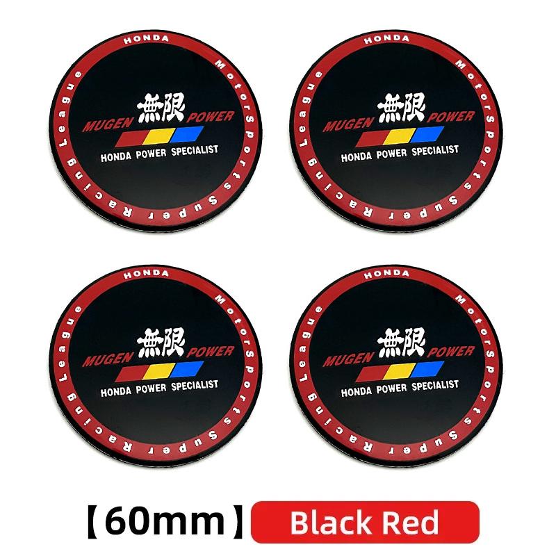 ABG1 4PCS 56mm 60mm 65mm Car Wheel Hub Center Cap Sticker For Honda Civic FIT Accord Prelude CRV Mugen CRZ CRX Jazz HRV Pilot Odyssey