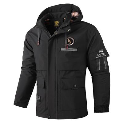 Chaqueta softshell ligera e informal para hombre con bolsillos, con capucha, para senderismo, con cremallera, cortavientos, para exteriores, otoño, primavera, golf, ropa de trabajo