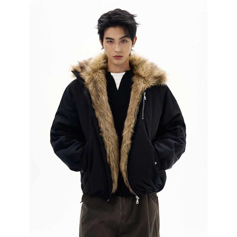 Kisko Winter American-Style Thickened Warm Stand-Collar Cotton Jacket for Men and Women with a Loose-Fitting Parka Design
