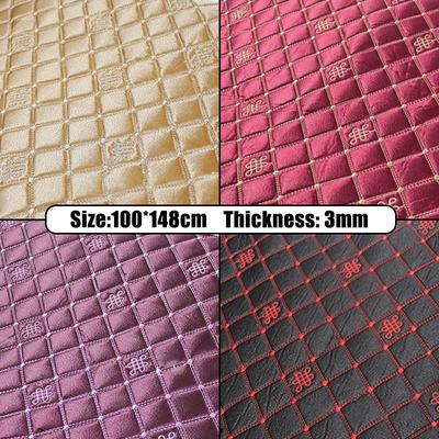 100*148cm Gruba Satynowa Tkanina Gąbka Wzór Haftowany Tkanina Do DIY Wnętrza Samochodu Pokrowiec na Poduszkę Siedzenia Materiał Tapicerski Sofa