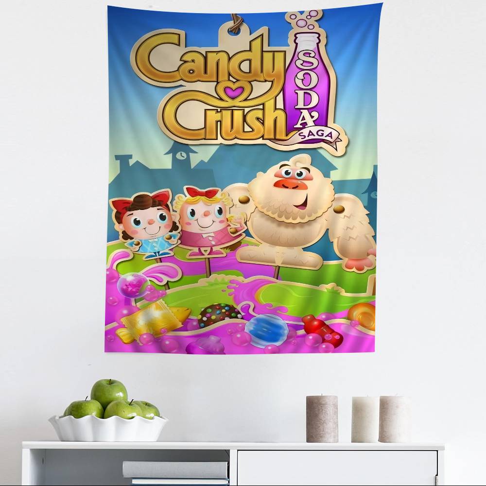 C-Candy C-Crush S-Saga Cartoon Tapestry Art Science Fiction Room Home Decor Art Home Decor 100X70CM