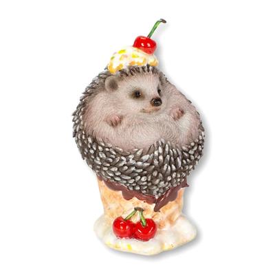Ubia Ice Cream Hedgehog X X Doll Figurine Ornament Animal Garden Decoration Realistic Cute Mouse H24068 2.6 2.6 4.5cm