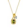 Elegante Quadratische Kristall Doppelanhänger Halskette Damen Vergoldete Choker Kette Mit Geburtsstein Farben Leicht Geometrisch
