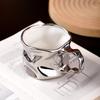 Modern Electroplated Silver Ceramic Coffee Cup Artistic Abstract Wrinkled Mug Metallic Imitation Milk Breakfast Cup Couple's Mug