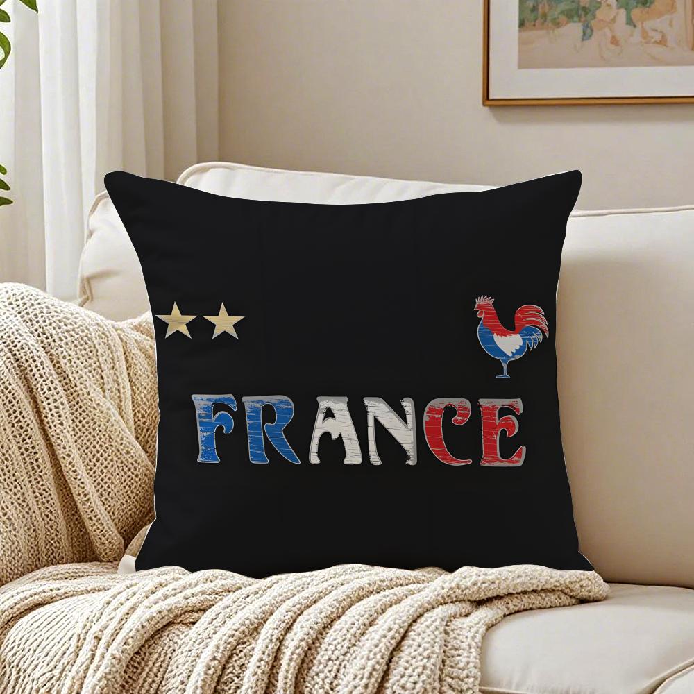 Minimal Modern Fashion flag style of FFrance Cushion Cover Linen Pillowcase Soft for Sofa Bed Home Room Decor