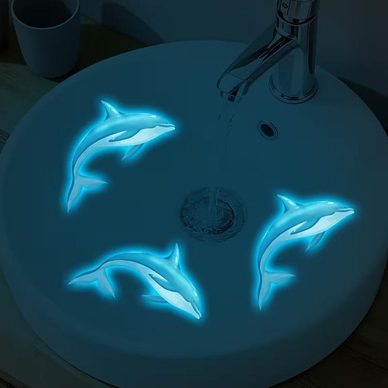 Adesivo Delfino Luminoso al Buio Decalcomania Luminosa Autoadesiva Rimovibile Adesivi per Lavandino del Bagno Adesivi Murali Adesivi per Auto
