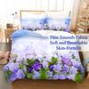 Blue Flower Duvet Cover Queen Size With Zipper Pillowcase 3D Floral Bedding Set 3pcs 2pcs Full King Twin Single Double Bed Thin