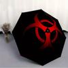 1pc Biohazard Symbol Automatic Folding Umbrella, 8 Ribs for All-Season Use, Portable for Travel & Outdoor Activities054