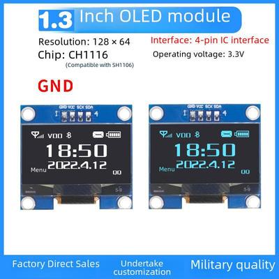 1.3" OLED Display 128x64 Module, CH1116 Compatible with SH1106, IIC Communication HD LCD Screen
