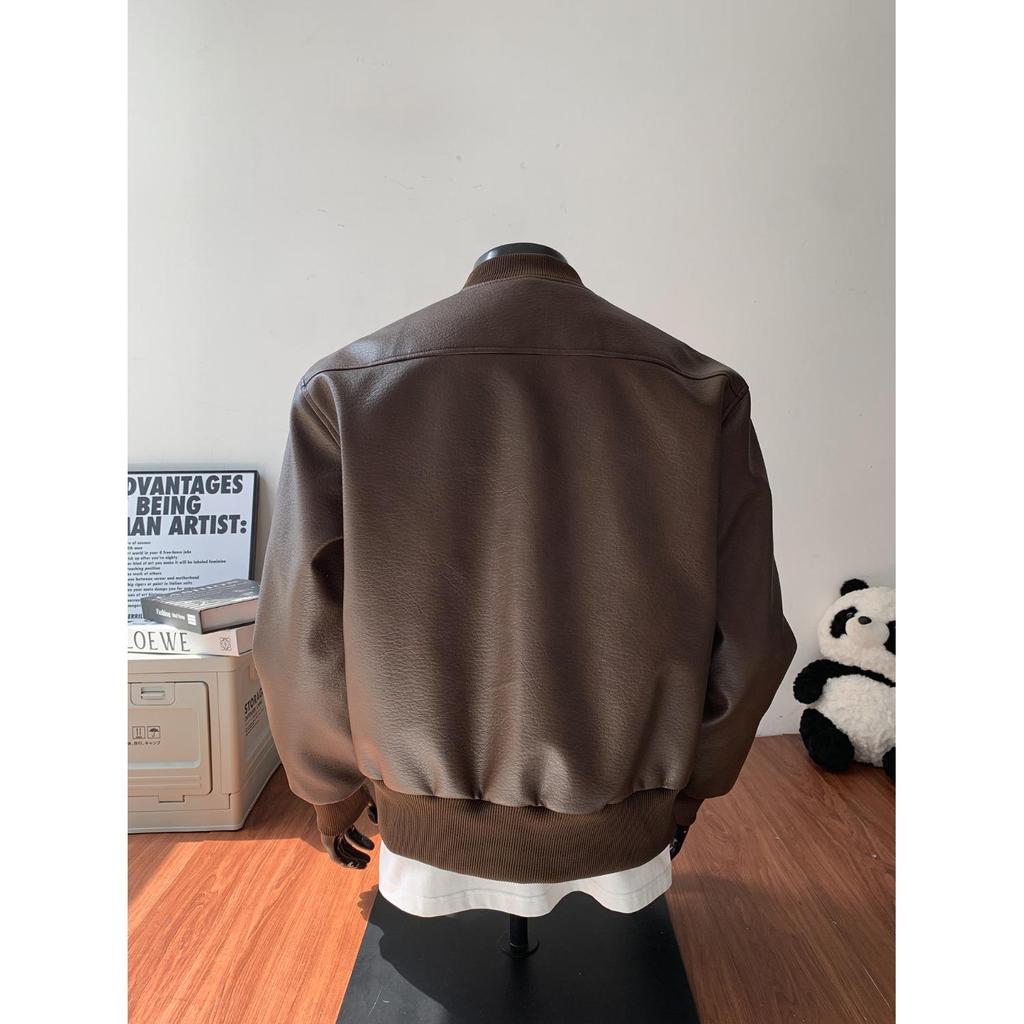 Men's Retro Cracked Leather Motorcycle Jacket - Autumn/Winter Trend