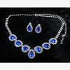 Blue Water Drop Rhinestones Necklace For Women  Inlaid Zircon Pendant Fashion Jewelry Accessory