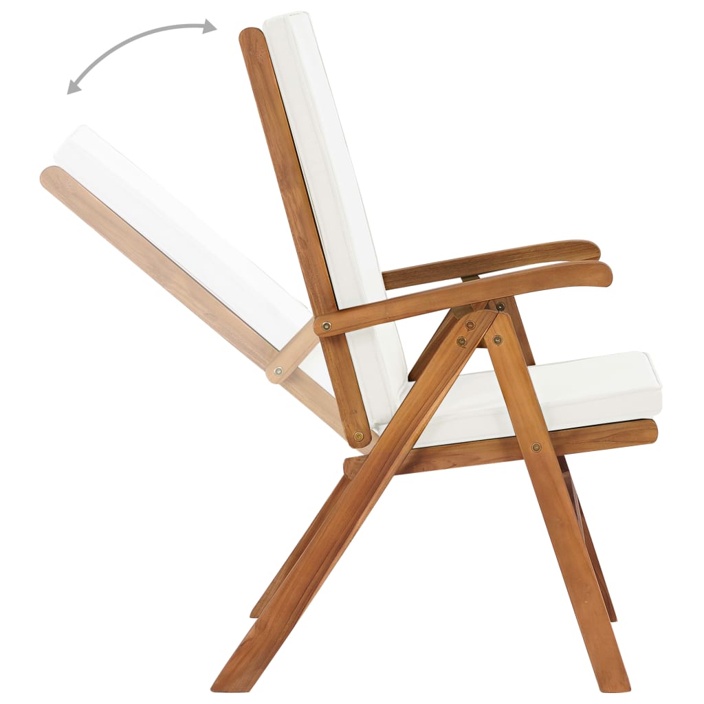 Garden Lounge Chairs 2 pcs. with Cushions Solid Teak Wood