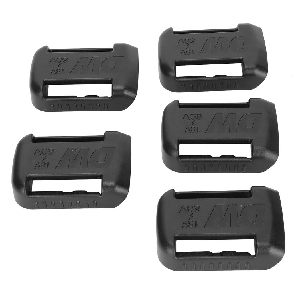 5pcs Lithium Battery Holder Portable Power Tool Battery Storage Rack with Countersunk Screw Holes Bracket for DW Black