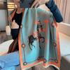 400g Retro Ethnic Bluebird Scarf: Women's Winter Warm Neck Warmer, High-End Imitation Cashmere Shawl.