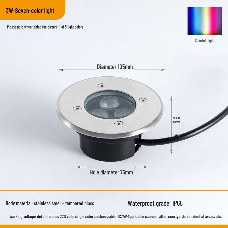 Ultra-Thin Waterproof LED In-Ground Courtyard Spotlight for Garden Decoration