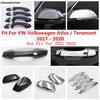 Rearview Mirror Cap Door Handle Cover Trim ABS Chrome / Carbon Fiber Accessories For VW Volkswagen Atlas / Teramont 2017 -