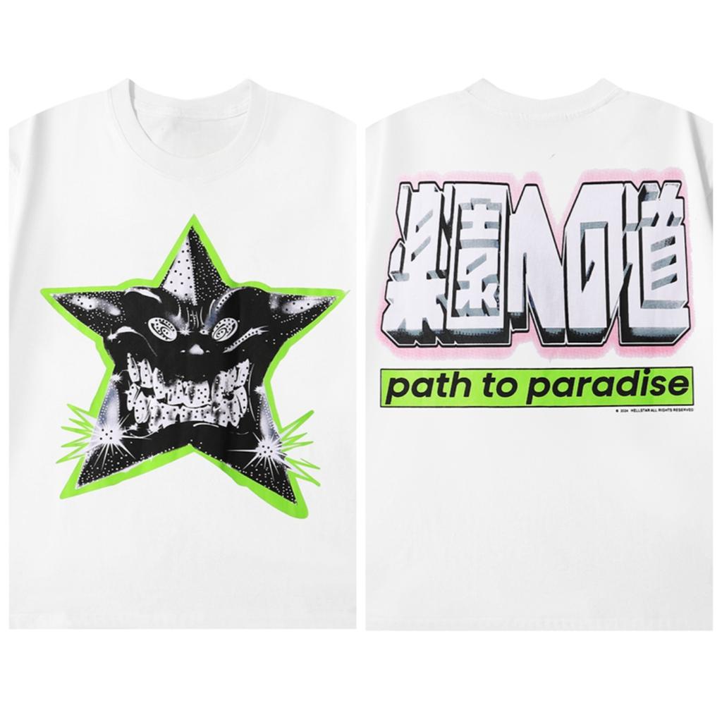 American Brand Pentagram Printed Graphic T-shirt Men's and Women's Short Sleeve T-shirt Men's Clothing Streetwear