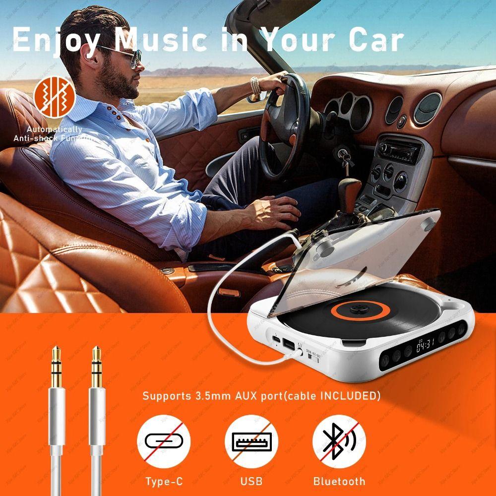 6 Modes Portable Music Player Dustproof Cover CD Runner Stereo CD Players Home Entertainment